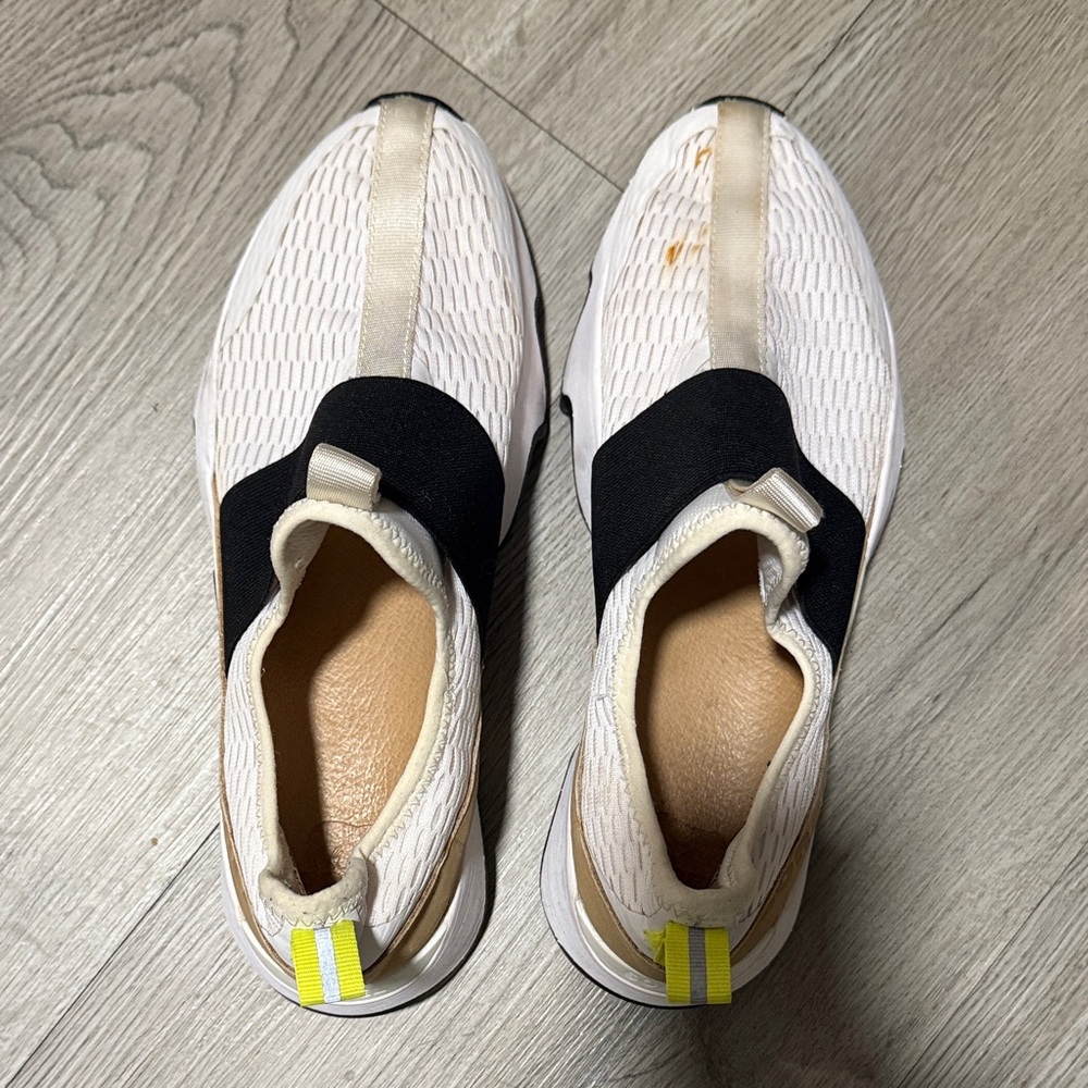 Sorel White and Black Slip-On Sneakers